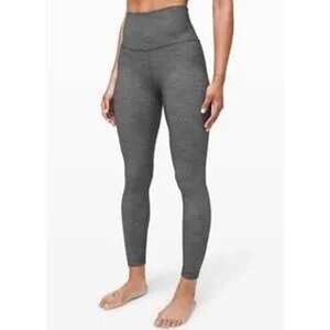 Lululemon Align Pant II 25" Mini‎ Heathered Herringbone Black/White Size 4 Grey
